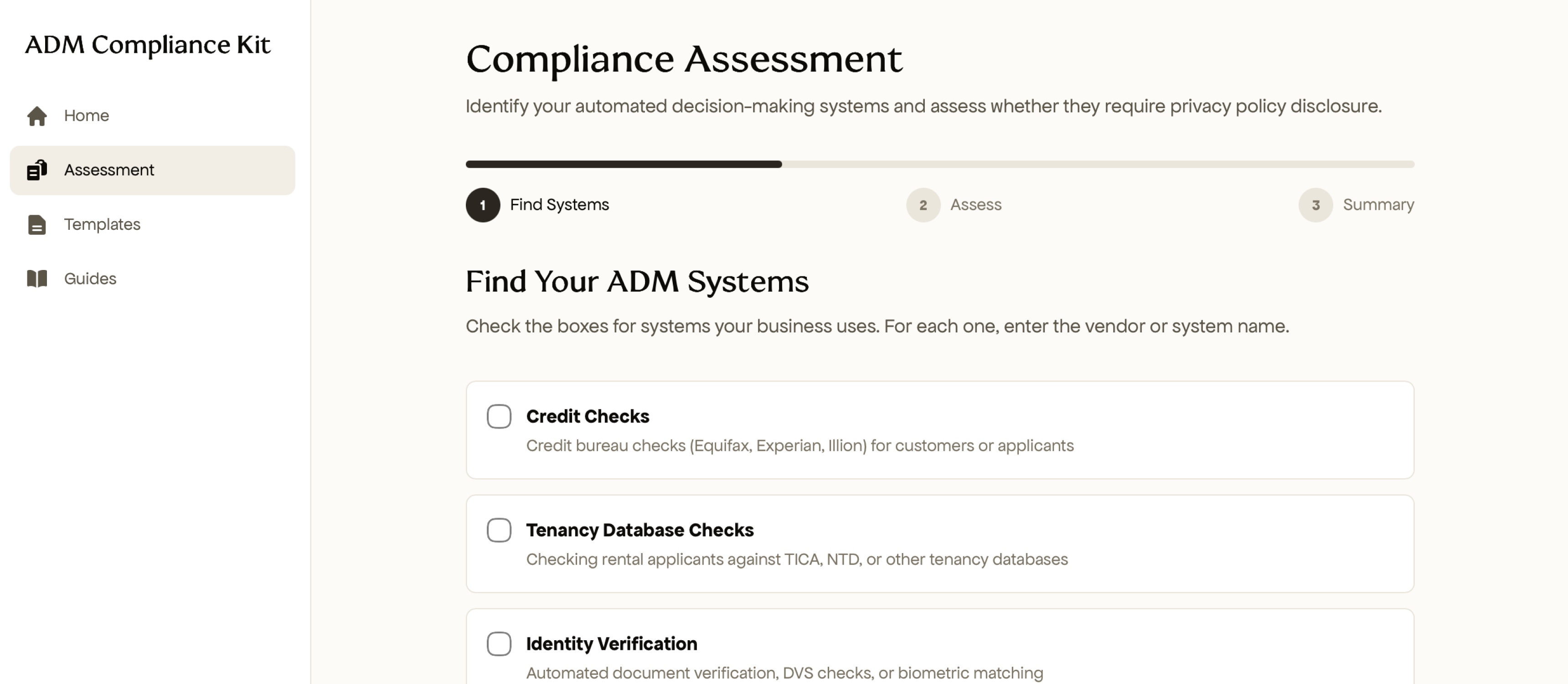 ADM Compliance Kit Dashboard